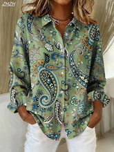 Load image into Gallery viewer, Women's Shirt Blouse Paisley Elegant Stylish Modern Long Sleeve Shirt Collar Regular Tops Work Print Summer Spring Fall Winter
