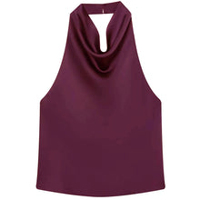 Load image into Gallery viewer, HXAO Top Women Halter Satin Women Tops Backless Corset Top Vest Yellow Pink Black Summer Elegant Sexy Tops Tank Vestidos
