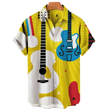 Load image into Gallery viewer, Hawaiian Music Print Shirt Men
