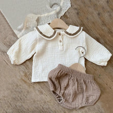 Load image into Gallery viewer, Navy Cotton Baby Outfit Set
