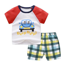 Load image into Gallery viewer, Plaid Summer Baby Outfit Set
