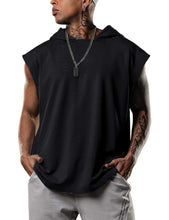 Load image into Gallery viewer, 2026 Men Tank Top  Fitness Training Pullover Leisure Fashion Sleeve Men's Hooded Vest Solid Color Tank Tops For Male
