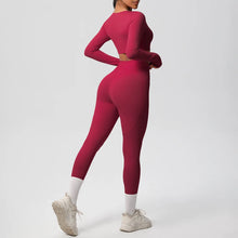 Load image into Gallery viewer, Yoga Gym Set Women Sports Impact Longline Strappy Top Fitness Overalls Sets Womens 2 Piece Sportswear Woman Gym Leggings Solid
