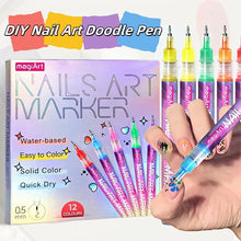 Load image into Gallery viewer, Nail Art Markers Customised Specialised Needle Tube Nail Art Pens Hand-Drawn Outline Pen Acrylic Paint Pen Set Acrylic Paintbrus
