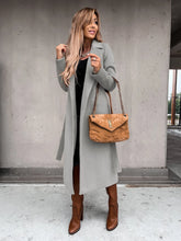 Load image into Gallery viewer, European and American Autumn and Winter Coats for Women's Clothing Solid Color Lapel Long Sleeved Woolen Women's Coats Simple St
