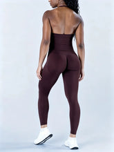 Load image into Gallery viewer, Women Yoga Set Seamless Sports Halter Neck Top Waist Trainer Leggings Suit Squat Proof Butt Lifting Workout Fitness Gym Clothing
