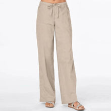 Load image into Gallery viewer, Women Pants Fashion Linen Cotton Solid Elastic Waist Trousers Female Plus Size Ankle-length Trousers Summer Casual Pants

