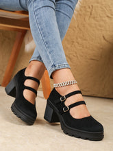 Load image into Gallery viewer, Women Square Heel Mary Jane Pumps
