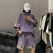 Load image into Gallery viewer, Sweatshirts Tracksuit T-shirts Shorts Suits For Men Spliced Graphic Sweatsuit Cotton Man Sets Luxury Offer Youthful Emo Kpop Xl
