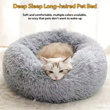 Load image into Gallery viewer, Soft Pet Cat Bed Pad Plush Warm Faux Fur dog Calm Bed Donut Round Bed Comfortable Sleeping Washable for Small Medium Dog and Cat
