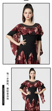 Load image into Gallery viewer, Dancewear Women Tops Summer Fashion Print Latin Line Dance Costume New Products Ballroom Dance Women Top Training Clothes Black
