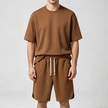 Load image into Gallery viewer, NEW Summer Men Suit Round Neck Short Sleeve T-shirt+shorts Two Piece Set Loose Outdoor sport Casual Suit men T-shirt Tracksuit
