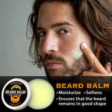 Load image into Gallery viewer, Men Beard Care Kit Beard Oil Balm Moisturizing Nourishing Soften Moustache Growth Strengthen Enhancer Oil with Trim Tool
