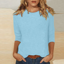 Load image into Gallery viewer, Women Summer Tops Round Neck Three Quarter Sleeve Comfortable Print T Shirt Blouse Women T Shirt muticolor t shirt tops
