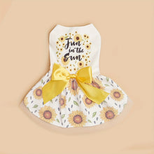 Load image into Gallery viewer, Sunflower Print Puppy Girl Dress
