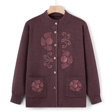 Load image into Gallery viewer, Women Winter Coats Vintage Printed Knitted Cardigan Sweater Female Jacket Spring Autumn Outerwears Top Wool Knitwear Coat
