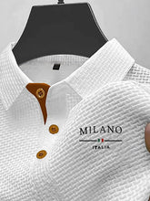 Load image into Gallery viewer, MILANO ITALIA Men's Textured Polo Shirt with Contrast Placket and Buttons
