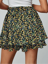 Load image into Gallery viewer, Boho Floral Mini Skirt with Ruffle Hem
