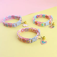 Load image into Gallery viewer, Pet Collar With Bell Cartoon Footprint Colorful Dog Puppy Kitten Collar Adjustable Safety Bell Ring Necklace Pet Accessories
