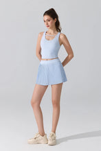 Load image into Gallery viewer, Women's Yoga Fitness Two-Piece Set Removable Padded Sports Bra + Pleated Yoga Skorts with Pockets for Running, Tennis &amp; Workouts
