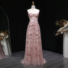 Load image into Gallery viewer, Pink Beaded Sweetheart Evening Gown
