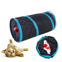 Load image into Gallery viewer, Cat Tunnel Pet Supplies Cat S T Pass Play Tunnel Foldable Cat Tunnel Cat Toy Breathable Drill Barrel for Indoor loud paper
