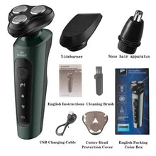 Load image into Gallery viewer, Electric Shavers for Men Waterproof Electric Trimmer Razor Wet &amp;amp Dry Use Rechargeable Battery Rotary Shavers Machine Shaving

