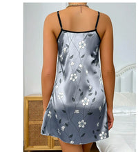 Load image into Gallery viewer, Women's Sleepdress Satin Floral Print Nightdress Comfortable Spaghetti Strap Sleepwear Dress Luxurious Satin Slip Nightdress
