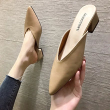 Load image into Gallery viewer, Women High Heels Slippers  Baotou Women Shoes Sexy Pointed Toe Chunky Heels Mules Outdoor Walking Slides Chaussure Femme 2024
