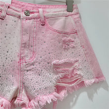 Load image into Gallery viewer, Denim Shorts for Women in The Summer of 2025 High Waisted and Slimming New Style Spicy Girl with Ripped Sexy Wide Leg Trousers
