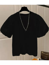 Load image into Gallery viewer, Mujer Cotton Tshirts for Women Summer T-shirts Puff Sleeve O-neck Tees Oversized Tops Fashion Sweet White Tees

