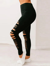 Load image into Gallery viewer, New European And American Solid Color Simple Milk Silk Leggings Nine Points Fashion Tight Black Broken Nine Points Pants Women
