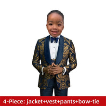 Load image into Gallery viewer, Navy Floral Boys Formal Suit
