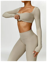 Load image into Gallery viewer, Summer 2PCS Yoga Suit Sports Set Women Quick-Dry Gym Set Women Tracksuit Running Workout Long Sleeve Sports Shirt Yoga Clothing
