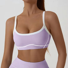 Load image into Gallery viewer, Yoga Sports Bra Color Clashing Shock Absorbing Brassiere Women Full Cup Breathable Gym Tube top Bra Yoga Workout Underwear
