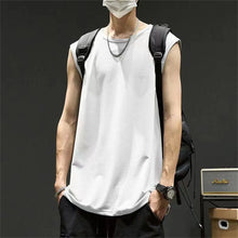 Load image into Gallery viewer, Summer Men's New Solid Color Washed Tank Tops Muscle Loose Gym Sleeveless Workout T Shirts Running Beach Loose Cutoff Tees
