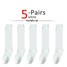 Load image into Gallery viewer, Solid Cotton Thigh High Socks

