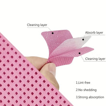 Load image into Gallery viewer, 50 Lint-Free Nail Wipes, Super Absorbent Nail Wipes for Removing Gel Polish, Eyelash Extensions, and Nail Preparation (White Pink)
