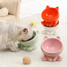 Load image into Gallery viewer, Cat Bowl Pet Accessories Ceramic Diagonal High Feet Cute Protection Cervical Spine Dog Bowl Drink Water Bowl Pet Supplies
