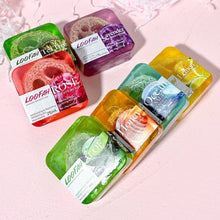 Load image into Gallery viewer, 100g Organic Lavender Oil Loofah Soap Natural Lemon Whitening Face Body Wash Bar Loofah Soap
