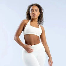Load image into Gallery viewer, KEEP THAT PUMP Strappy Sports Bra With Logo High Support Womens Yoga Seamless Workout Top Elasticity Fitness Running Gym Bras
