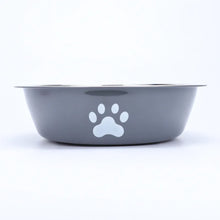 Load image into Gallery viewer, New stainless steel dog basin paw print pet supplies cat bowl dog bowl silicone anti-slip design pet drinking water feeding bowl
