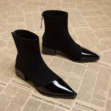 Load image into Gallery viewer, Pointed Mid Calf Chelsea Heels
