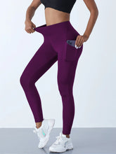 Load image into Gallery viewer, New High Waist Women's Leggings Stretch Yoga Pants Tights With Pockets Push Up Fitness Running Sportswear Solid Color Pants
