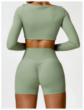 Load image into Gallery viewer, Summer 2PCS Yoga Suit Sports Set Women Quick-Dry Gym Set Women Tracksuit Running Workout Long Sleeve Sports Shirt Yoga Clothing
