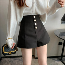 Load image into Gallery viewer, Black Shorts Women Spring Summer New Wide Leg Pants High Waist Single BreastedAApricot casual hot pants
