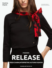 Load image into Gallery viewer, Women's Tops Long Sleeved Vintage Fashion Female Top T-Shirt Silk Scarf Bow Design Casual New Top Retro Office Ladies T-Shirt
