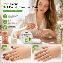 Load image into Gallery viewer, Nail Polish Remover Wipes Fruity Scented Pre-Moistened Cotton Pads Portable Screw-Top Tub Travel Size Polish Remover Rounds
