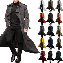 Load image into Gallery viewer, Men’s Luxury Full-Length Trench Coat – England Style Business Overcoat
