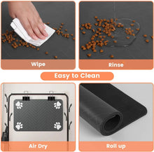 Load image into Gallery viewer, Pet Feeding Mat-Absorbent Pet Placemat for Food and Water Bowl, with Waterproof Rubber Backing, Quick Dry Water Mat for Dog Cat

